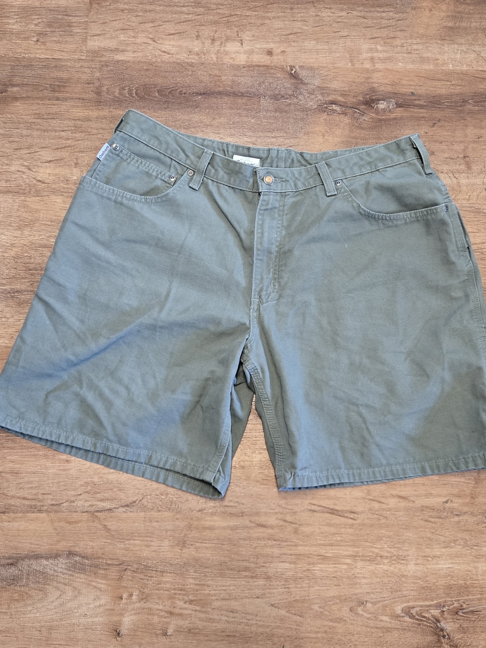 Carhartt Women's Olive Green Flat-Front Work Shorts Size 18